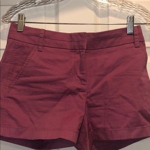 Size 0 J. Crew pink 4” inseam chino shorts